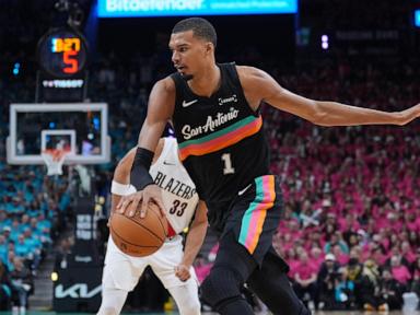 Wembanyama revels in safety of Hall of Famers, fans in playoff debut as Spurs top Blazers