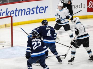 Perfetti gets 1st career hat trick, Ehlers reaches 500 career points as Jets beat Utah 5-2