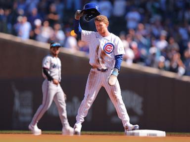 Cubs clinch 2nd straight playoffs trip by beating Marlins 2-1 as Crow-Armstrong joins 40-40 club