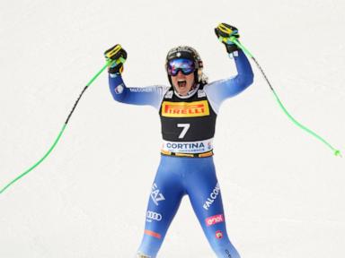 Brignone wins super-G after Goggia takes downhill as Italy goes 2-for-2 on Olympic course in Cortina