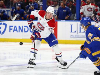 Cole Caufield scores twice to lead Canadiens over Sabres 7-5