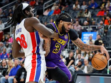 Lakers star Anthony Davis hurts left ankle in loss to Pistons, another blow for oft-injured center