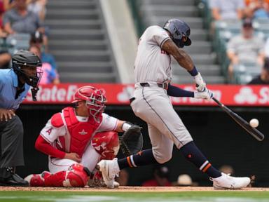 Blanco throws 6 shutout innings, Heyward goes deep as Astros beat Angels 6-4 to finish sweep