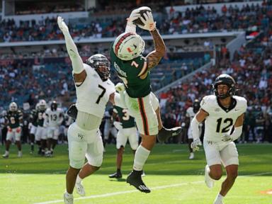 No. 11 Miami pulls away late to beat Wake Forest 42-14 and move one win from the ACC title game