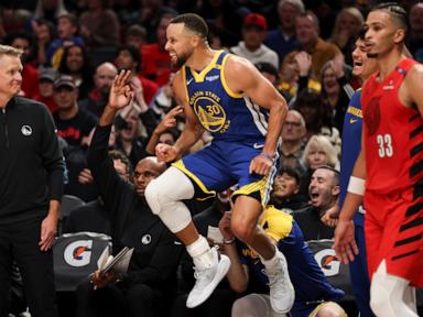 Curry leads Golden State Warriors in 139-104 season-opening rout of the Portland Trail Blazers