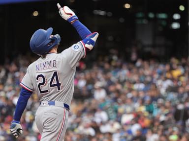 Nimmo hits leadoff homer, deGrom works 4 scoreless innings as Rangers beat Mariners 5-0