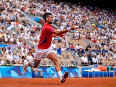 Novak Djokovic is into the Paris Olympics quarterfinals. Russia's Daniil Medvedev loses