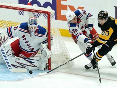 Shesterkin stops 29 shots as Rangers open season by drilling Sidney Crosby and the Penguins 6-0