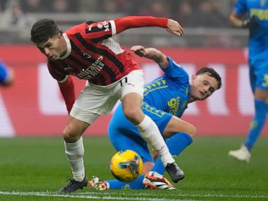 US midfielder Christian Pulisic has a torn muscle in his right calf, AC Milan says