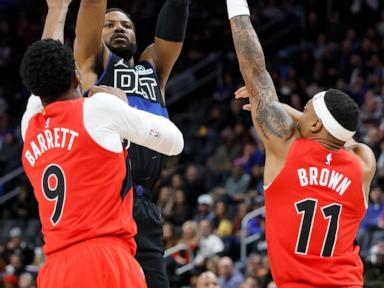 Cunningham's triple-double leads Pistons to 123-114 victory over slumping Raptors