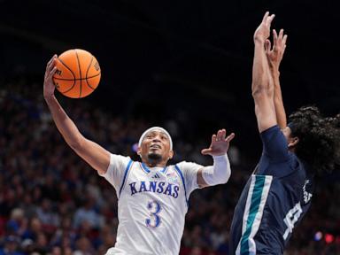 No. 1 Kansas overcomes sluggish start, beats UNC Wilmington 84-66 to give Bill Self 800th career win