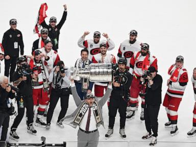 Hurricanes use stifling defense to blank Golden Knights 3-0 in Game 6 and win the Stanley Cup