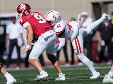 No. 16 Indiana routs Nebraska 56-7 to stay unbeaten; Rourke injures hand and misses 2nd half