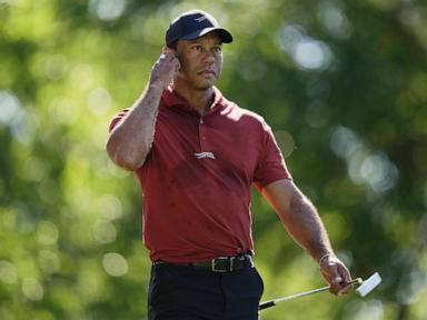 Tiger Woods says he ruptured his Achilles tendon, an injury that will keep him out of the Masters