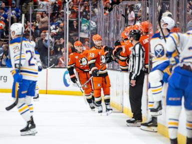 Ducks' Terry scores in OT for 6-5 victory that ends road winning streaks for Lyon and Sabres