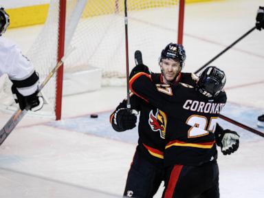 Huberdeau gets go-ahead goal early in 3rd period, Wolf stops 31 shots as Flames beat Kings 2-1