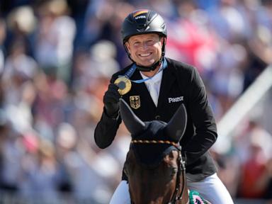 Michael Jung of Germany wins a record third Olympic equestrian gold medal in individual eventing