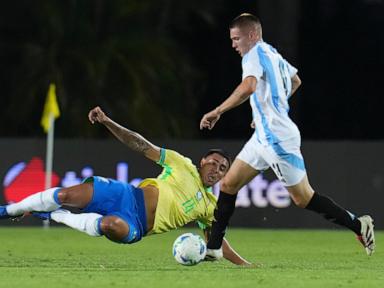 Argentina's U-20 team beats Brazil 6-0 in South American championship