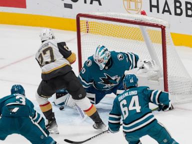 Golden Knights score 2 quick short-handed goals in 6-3 win over Sharks