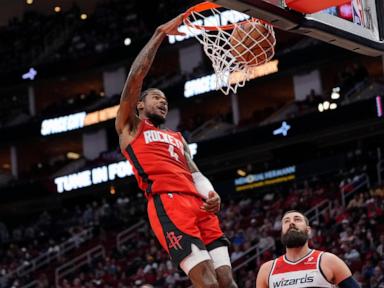 Alperen Sengun's 27 points and 17 rebounds help Rockets beat Wizards 107-92