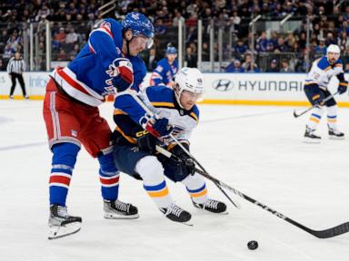 Bolduc scores 2, Blues top Rangers 5-2 to make a winner of coach Jim Montgomery in his debut