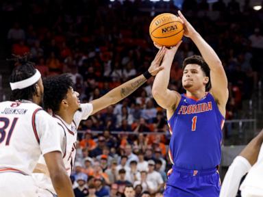 No. 6 Florida beats top-ranked Auburn 90-81 and ends the Tigers' 14-game winning streak