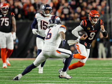 Burrow throws 3-yard TD pass to Higgins in OT as the Bengals beat the Broncos 30-24