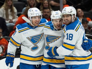Joel Hofer makes 22 saves for 5th shutout of the season, Blues beat Ducks 4-0