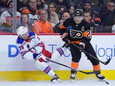 Travis Konecny scores twice in Philadelphia's 3-1 win over the Rangers