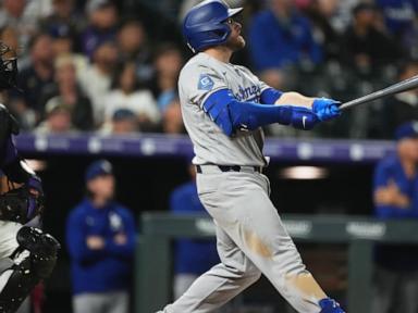 Muncy, Rushing both homer twice as Dodgers rout Rockies 12-3 behind Wrobleski to split 4-game set