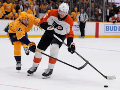 Couturier scores in OT to give Flyers 3-2 win over Predators