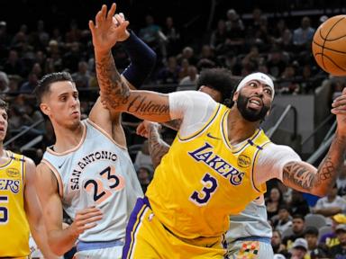 Davis and James power the Lakers past Wembanyama and the Spurs 119-101