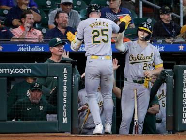 Heyward homers, Singleton has 3 hits to help Astros avoid sweep and beat A's 6-3