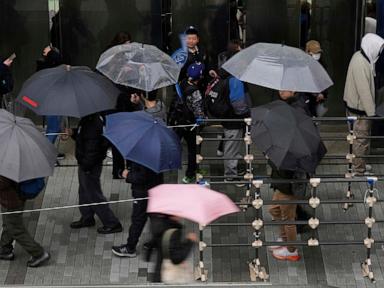 Shohei Ohtani merchandise is prompting long lines -- even in the rain -- in Tokyo