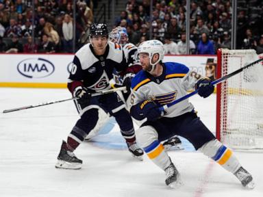 Drouin has 2 goals and an assist, Necas scores in home debut and Avalanche blank Blues 5-0