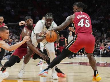 Celtics add to Miami's misery, pull away in 4th for a 103-91 win over Heat