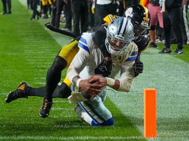 Prescott throws TD pass to Tolbert with 20 seconds left to lift Cowboys past Steelers, 20-17