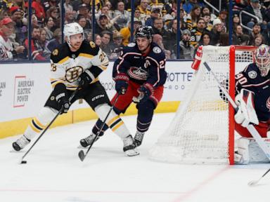 Sean Monahan, Dmitri Voronkov each score twice to lead the Blue Jackets past the Bruins 6-2