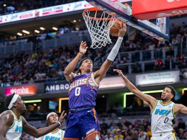 Tyrese Haliburton scores 27 to help Pacers reach .500 with a 126-108 victory over the Suns