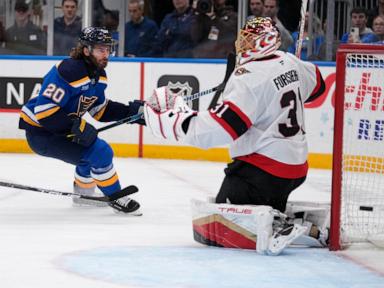 Brandon Saad gets third career hat trick to help Blues beat Senators 4-0