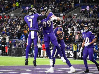 Lamar Jackson and the Ravens draw even atop the AFC North, beating the 1st-place Steelers 34-17