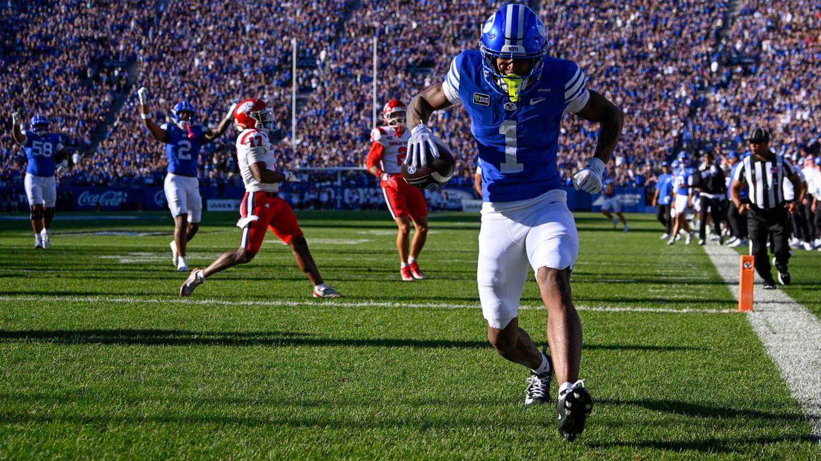 No. 14 BYU forces 4 turnovers in 63-7 rout of Utah Tech
