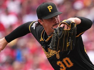 Paul Skenes strikes out 9 and pitches 2-hit ball through 5 innings as Pirates stop Reds 2-0