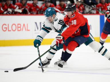 Eklund scores in OT, Sharks beat Capitals 2-1 for their 3rd win in a row