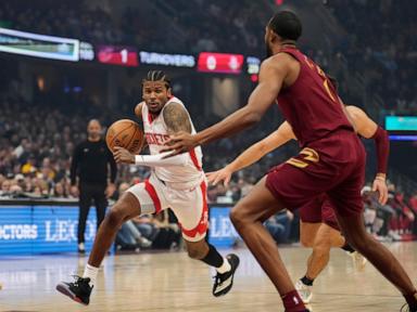 Thompson has triple-double as Rockets beat East-leading Cavaliers for second time in week, 135-131