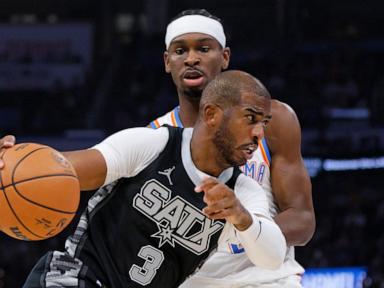 Dort scores 20 points, Holmgren adds 19 as Thunder roll past Spurs 105-93 to remain unbeaten