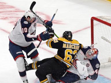 Jeremy Swayman stops 18 shots, David Pastrnak scores on breakaway as Bruins beat Columbus, 4-0