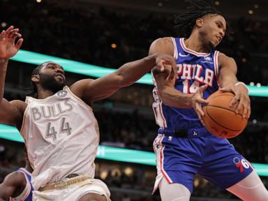 Tyrese Maxey has 31 points and 9 assists in the 76ers' 109-97 victory over the Bulls