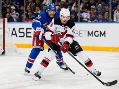 Jesper Bratt has goal and 3 assists, Jack Hughes scores 2 as Devils beat reeling Rangers 5-1