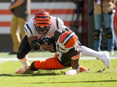 Browns QB Deshaun Watson is carted off the field with a right Achilles tendon injury